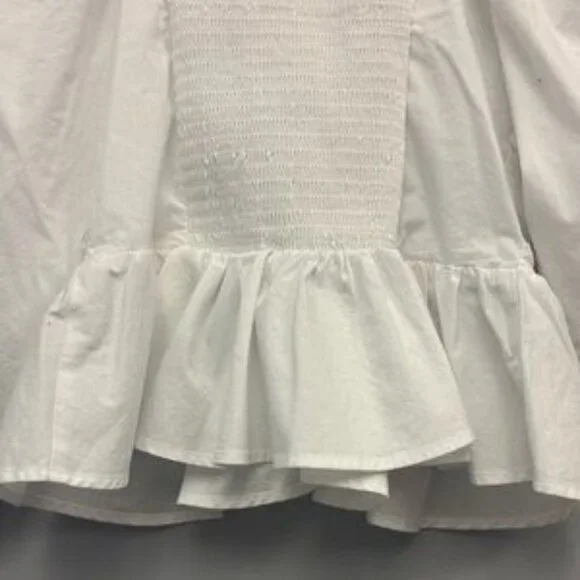 Express White Puff Sleeve Peplum Blouse - Picture 4 of 5